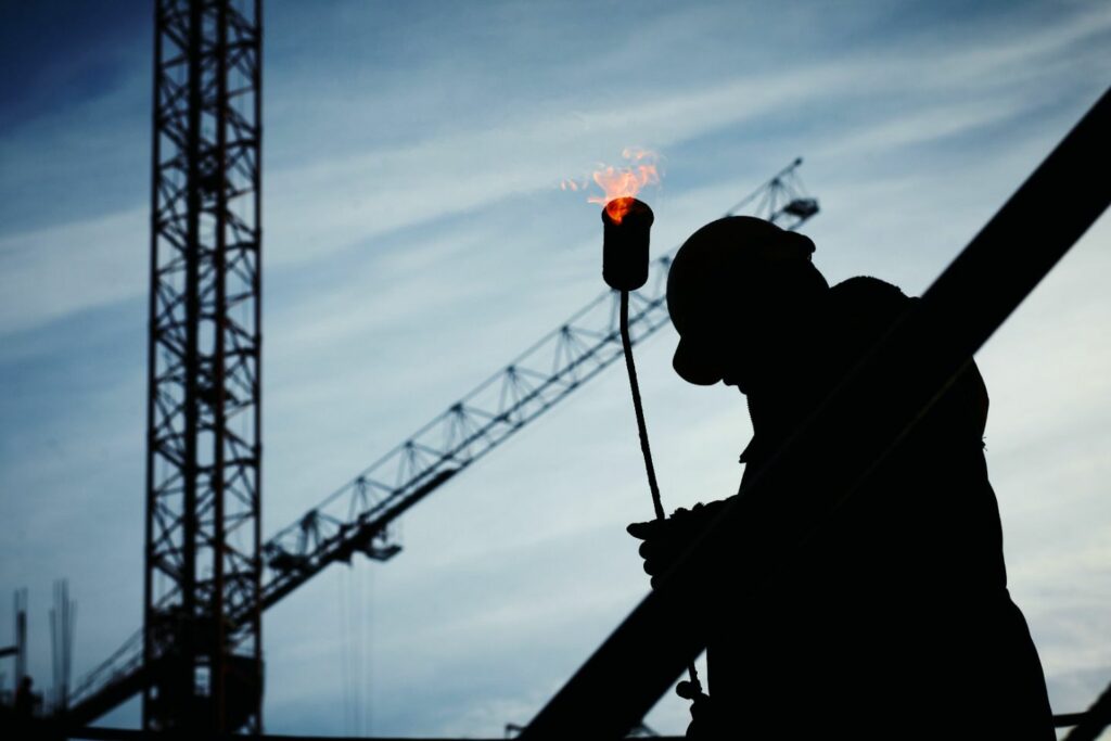 Construction worker's silhouette